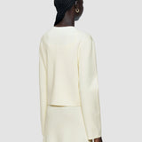 White Viscose Knit Stretch Cardigan Jacket - Joseph