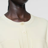 White Viscose Knit Stretch Cardigan Jacket - Joseph