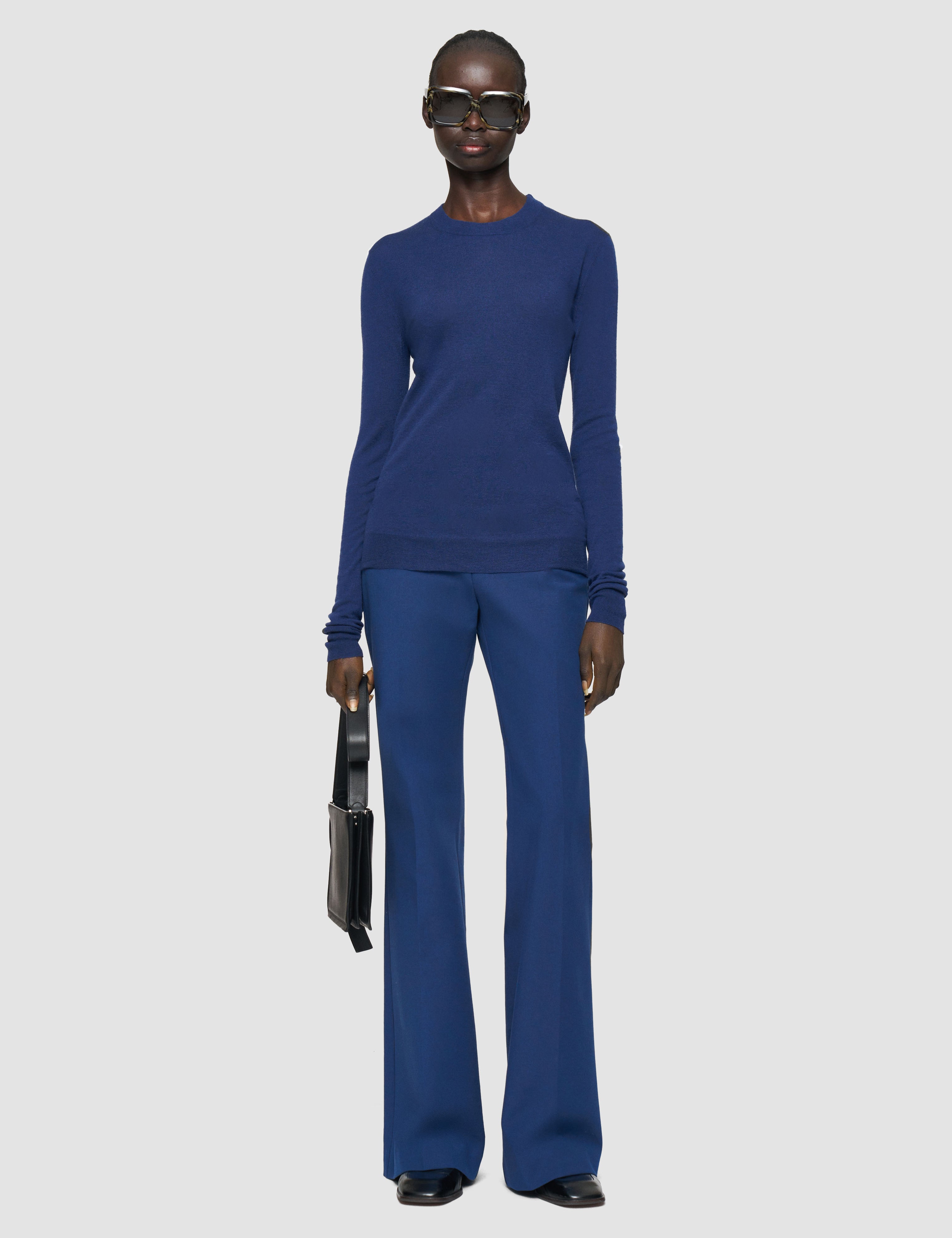 Blue Cashair Round Neck Jumper - Joseph