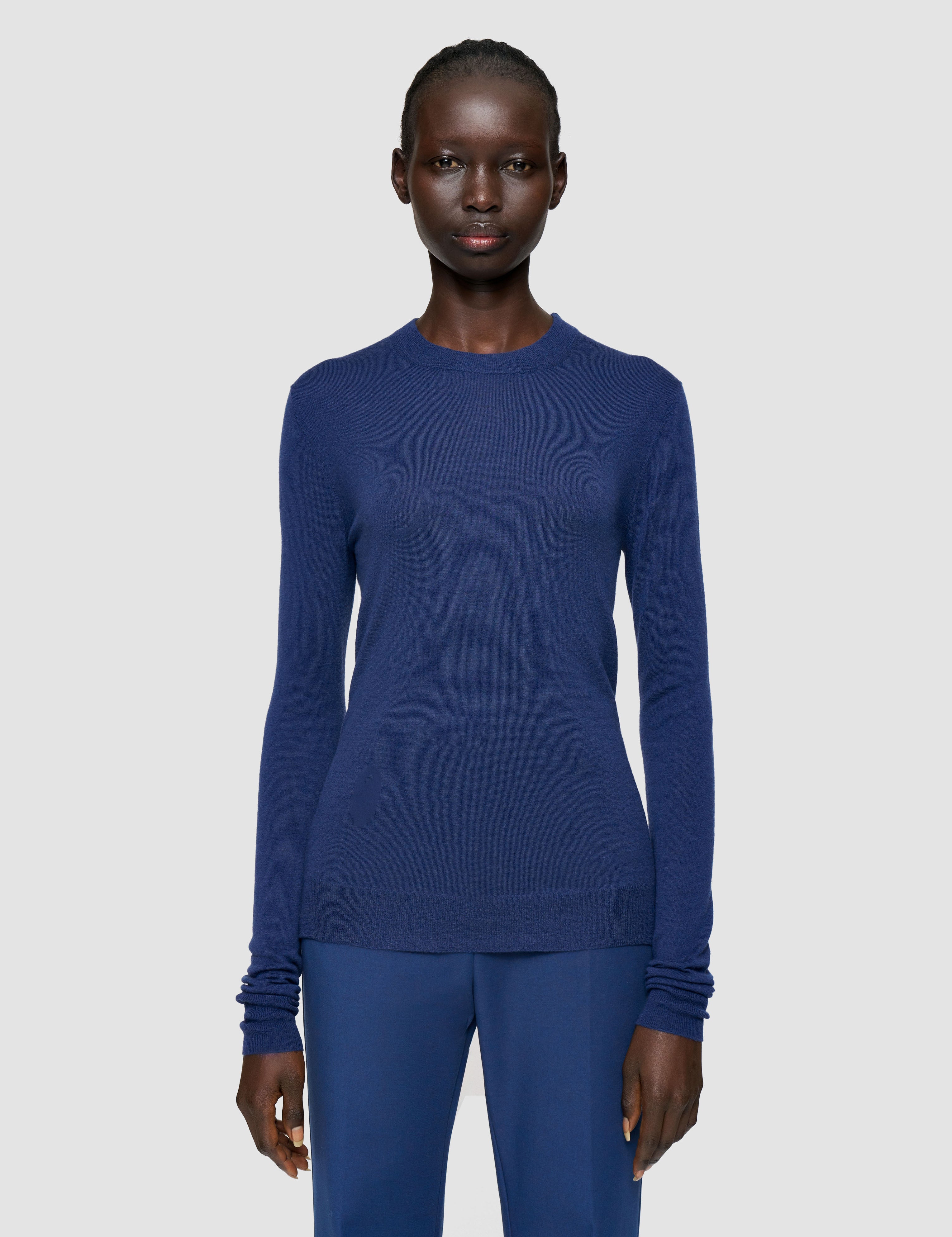 Blue Cashair Round Neck Jumper - Joseph
