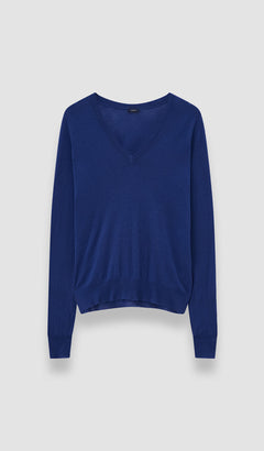 Blue Cashair V Neck Jumper - Joseph