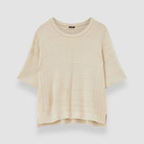 Viscose Grid Knit T-Shirt
