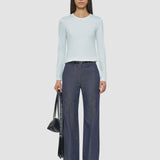 Cotton Silk Jersey Long Sleeve T-Shirt