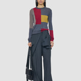 Grey Overlay Cashair Round Neck Jumper - Joseph