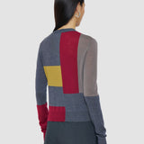 Grey Overlay Cashair Round Neck Jumper - Joseph