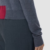 Grey Overlay Cashair Round Neck Jumper - Joseph