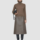 Brown Light Pure Cashmere High Neck Jumper - Joseph