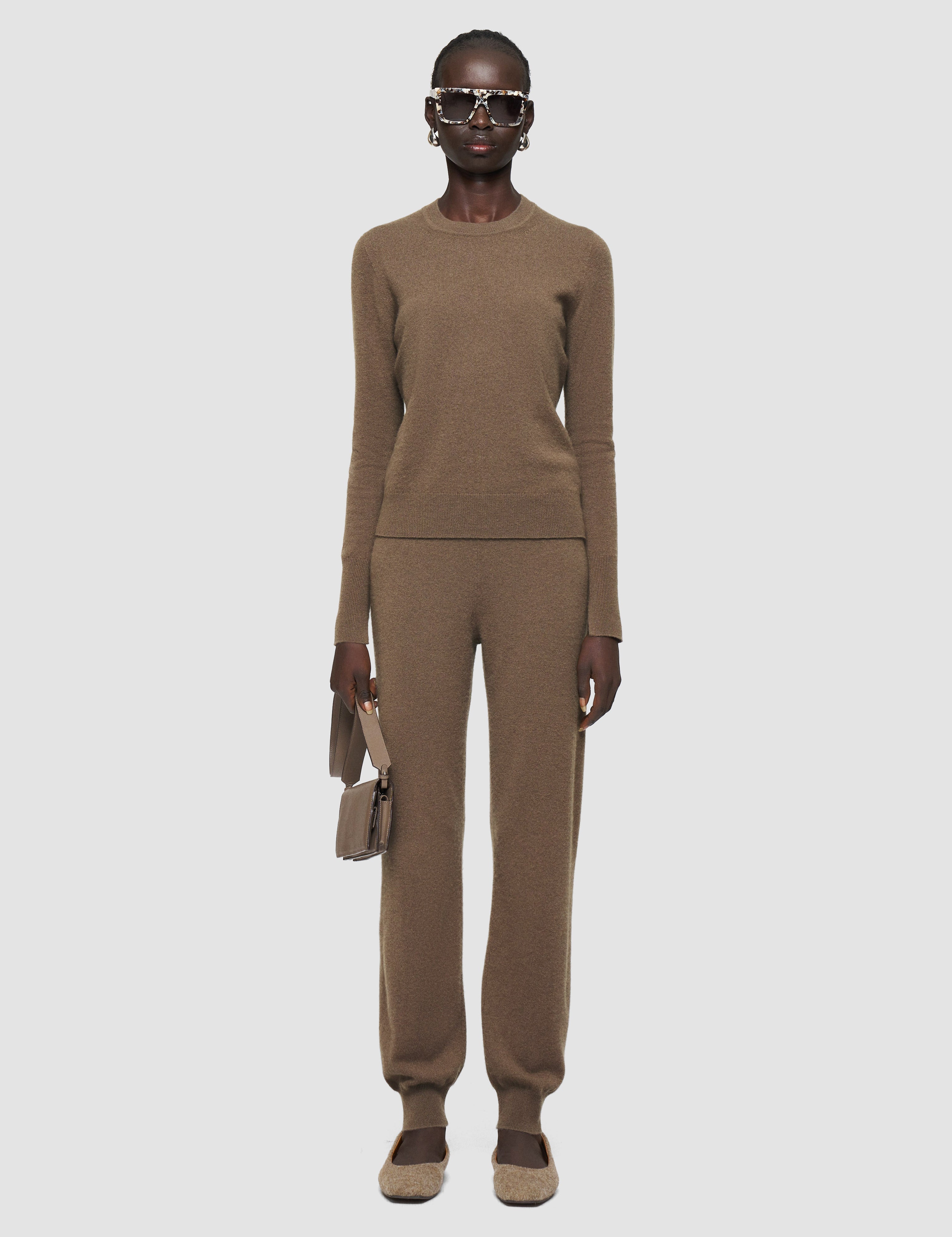Brown Light Pure Cashmere Trousers - Joseph