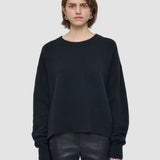 Black Brushed Cashmere Round Neck Jumper - Joseph