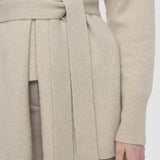 Cardigan sans manches ceinturé en cachemire brossé 
