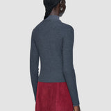 Grey Merino Rib Knit Cardigan - Joseph