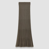 Brown Merino Rib Knit Maxi Skirt - Joseph