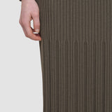 Brown Merino Rib Knit Maxi Skirt - Joseph