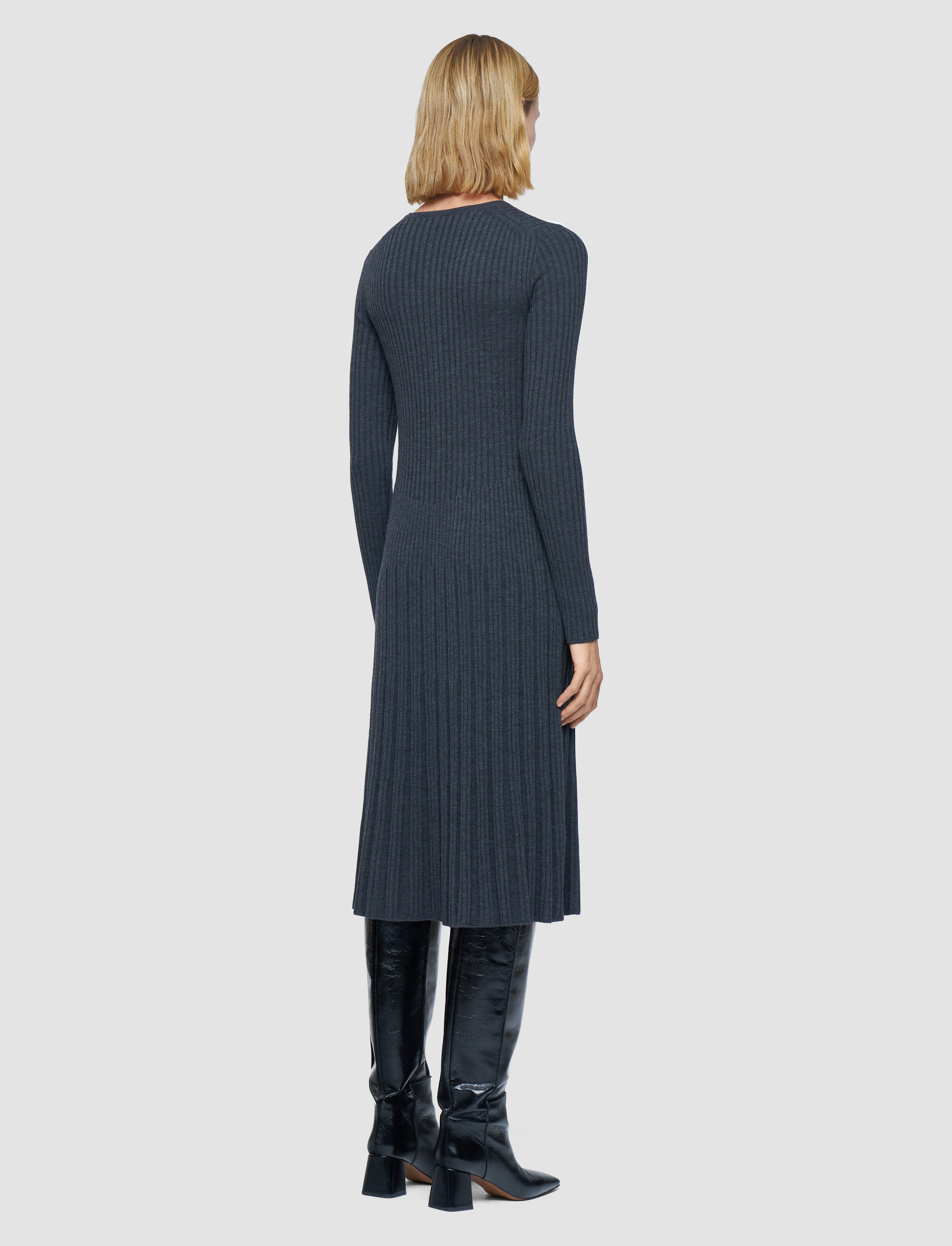 “& Other Stories” リボンディテールメリノウールニットドレス Merino Rib ニットドレス - グレー | JOSEPH JP