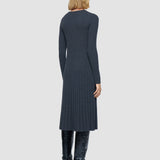 Grey Merino Rib Knit Dress - Joseph