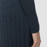Grey Merino Rib Knit Dress - Joseph