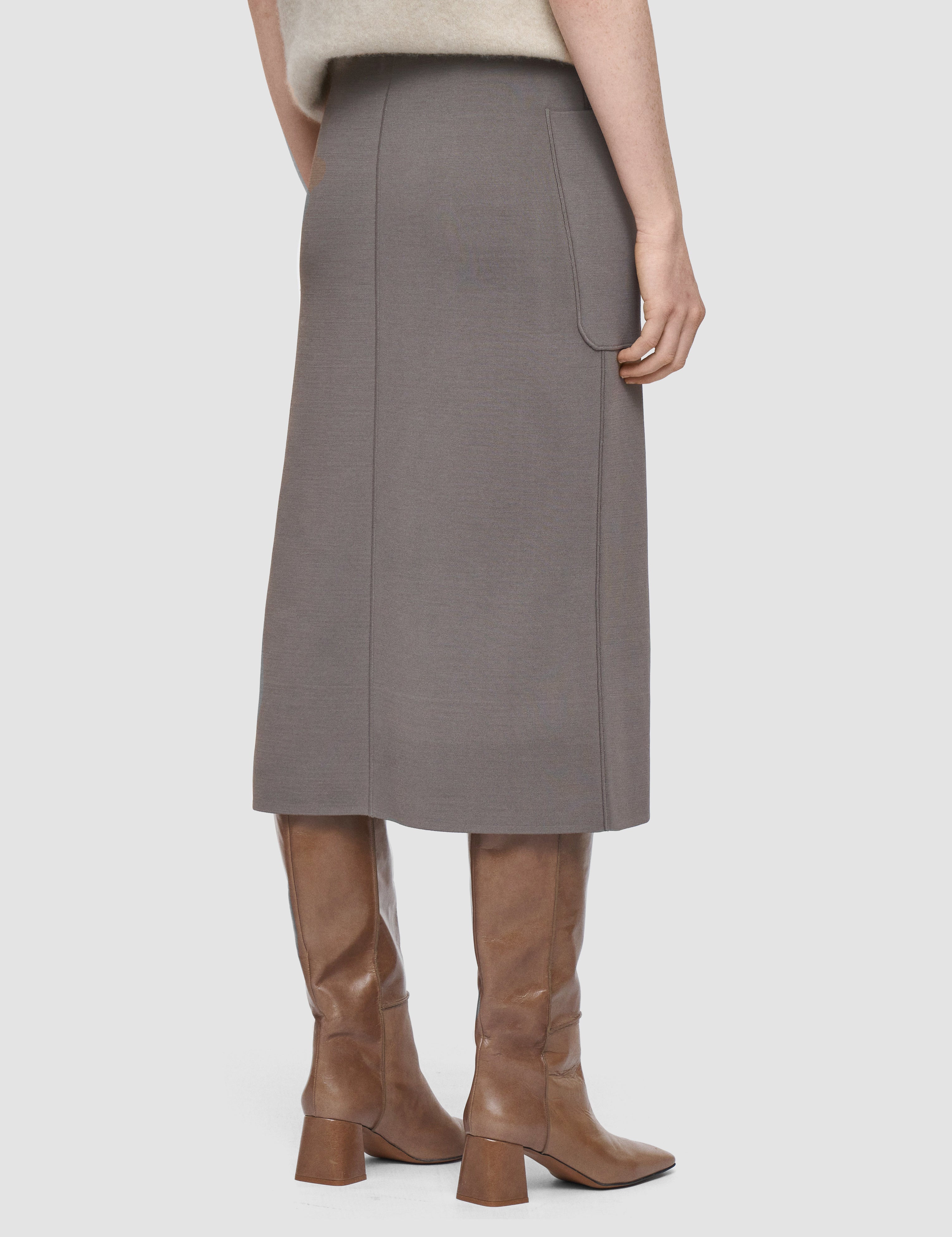 Brown Milano Knit Stretch Skirt - Joseph