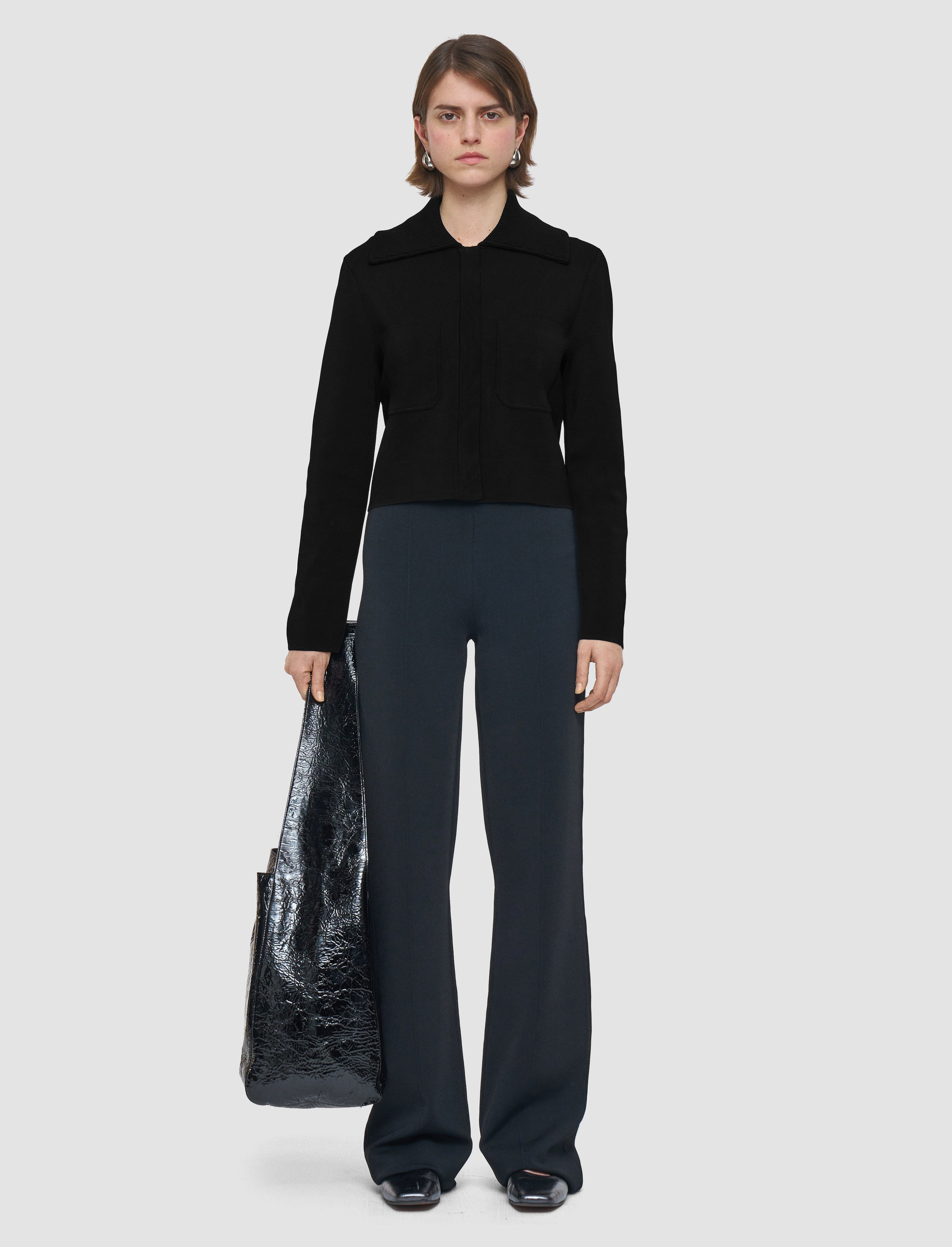 black-milano-knit-stretch-short-jacket-JOSEPH