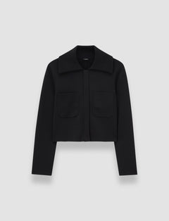 Black Milano Knit Stretch Short Jacket - Joseph