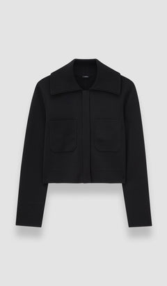 Black Milano Knit Stretch Short Jacket - Joseph