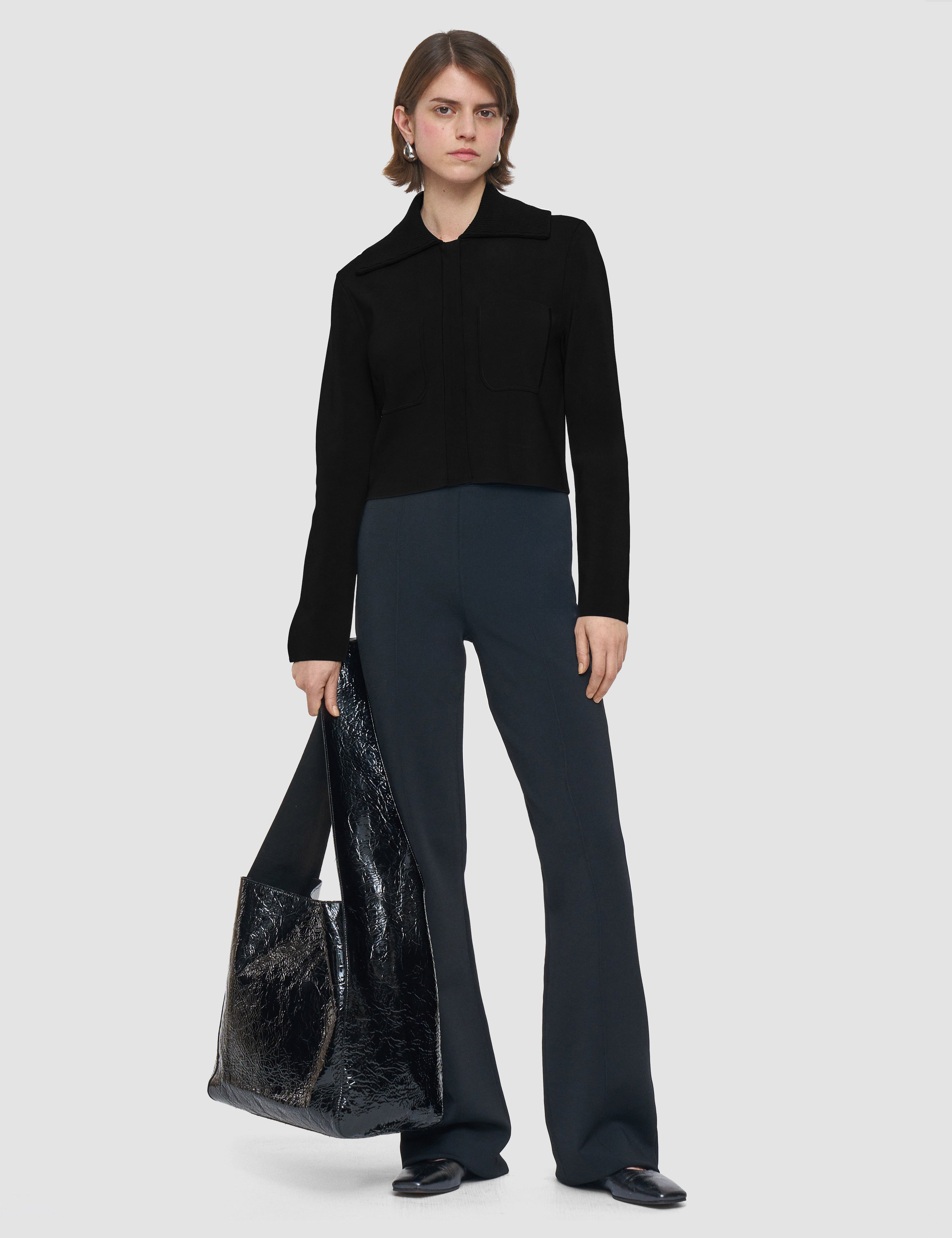 Black Milano Knit Stretch Short Jacket - Joseph