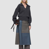 Grey Light Cardigan Stitch Open Neck Jumper - Joseph