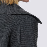 Grey Light Cardigan Stitch Open Neck Jumper - Joseph
