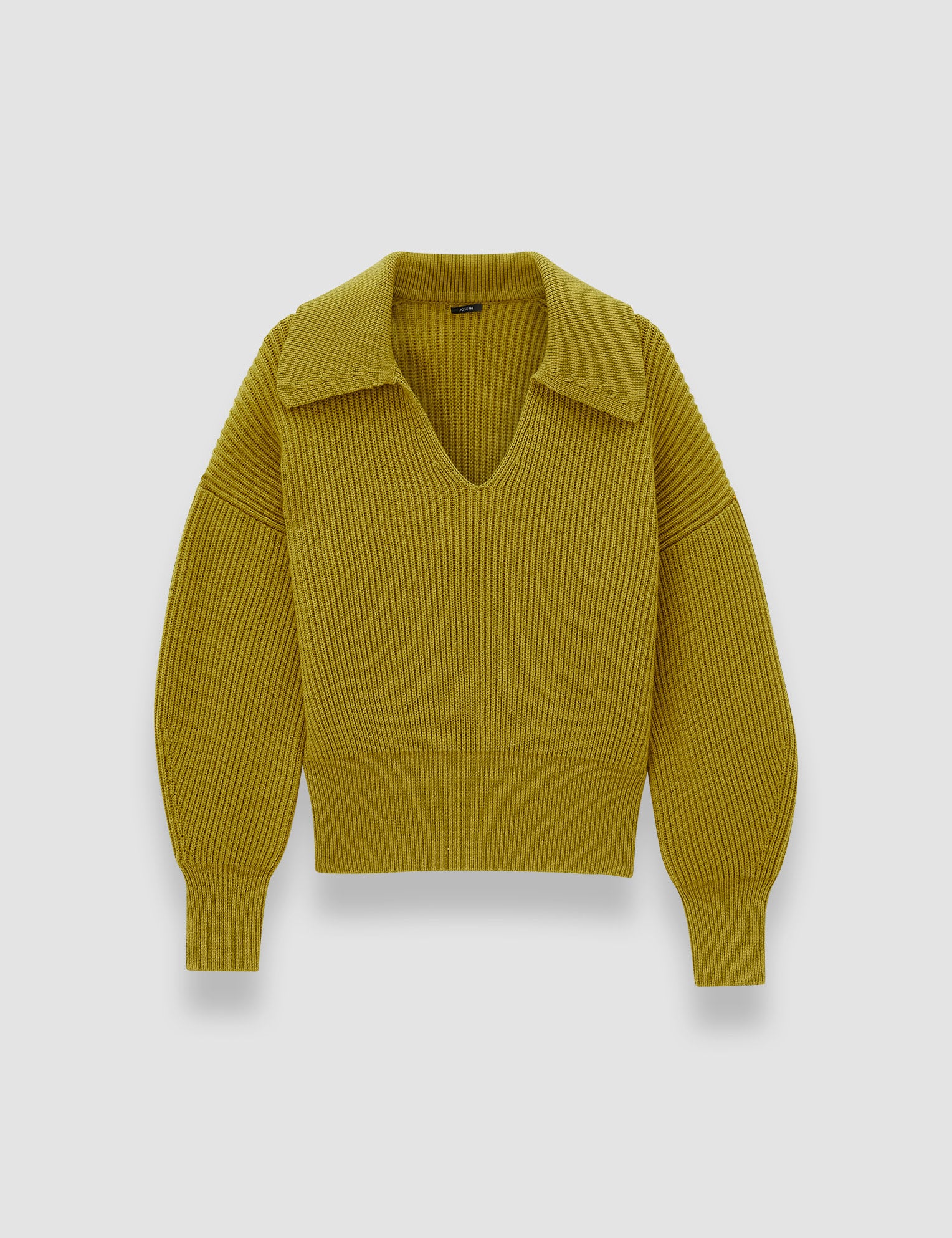 Green Light Cardigan Stitch Open Neck Jumper - Joseph
