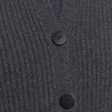 Grey Light Cardigan Stitch Button Scarf - Joseph