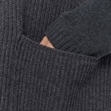 Grey Light Cardigan Stitch Button Scarf - Joseph