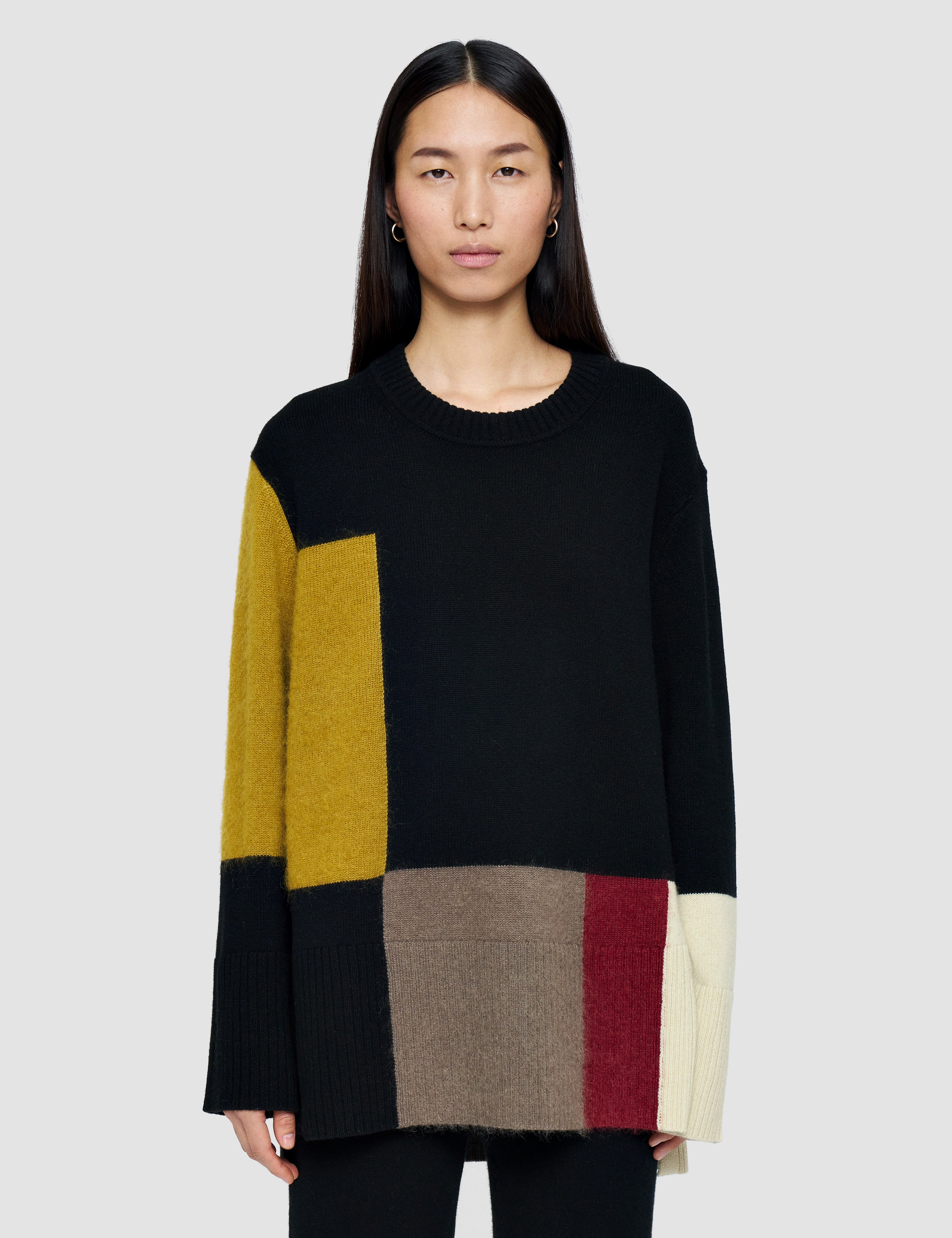 Grey Overlay Wool Jumper - Joseph