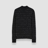 Fragmented Stripes Mock Neck Top