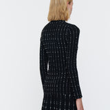 Fragmented Stripes Mock Neck Top