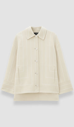Beige Molitor Geometric Double Face Wool Coat - Joseph