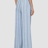 Blue Alanel Embroidered Stripes Trousers - Joseph