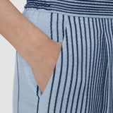 Blue Alanel Embroidered Stripes Trousers - Joseph