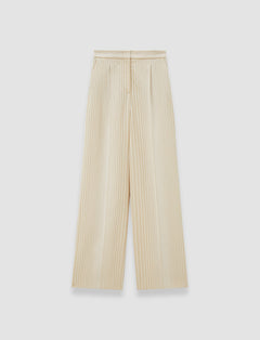 Beige Alanel Embroidered Stripes Trousers - Joseph