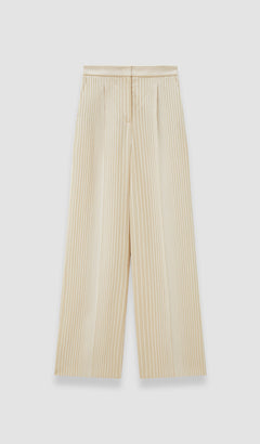 Beige Alanel Embroidered Stripes Trousers - Joseph
