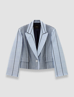 Blue Berlier Embroidered Stripes Jacket - Joseph