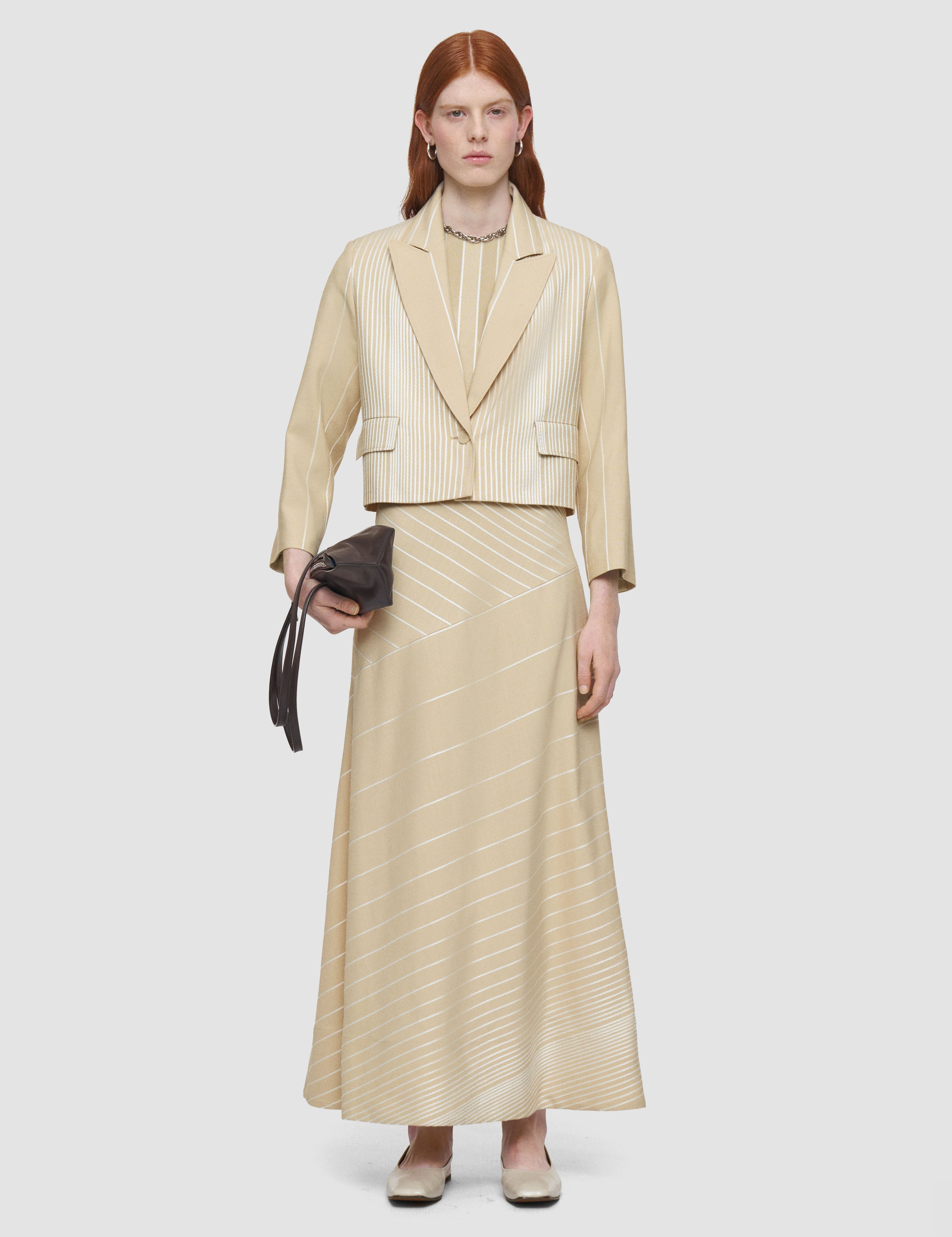 Beige Berlier Embroidered Stripes Jacket - Joseph