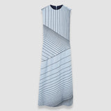Blue Maryse Embroidered Stripes Dress - Joseph