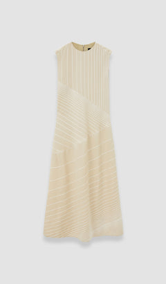 Beige Maryse Embroidered Stripes Dress - Joseph