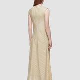 Beige Maryse Embroidered Stripes Dress - Joseph