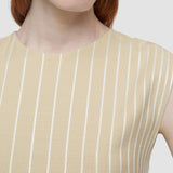Beige Maryse Embroidered Stripes Dress - Joseph
