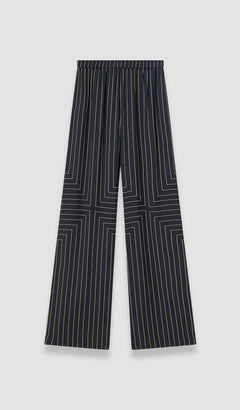 Black Hulin Geometric Print Silk Trousers - Joseph