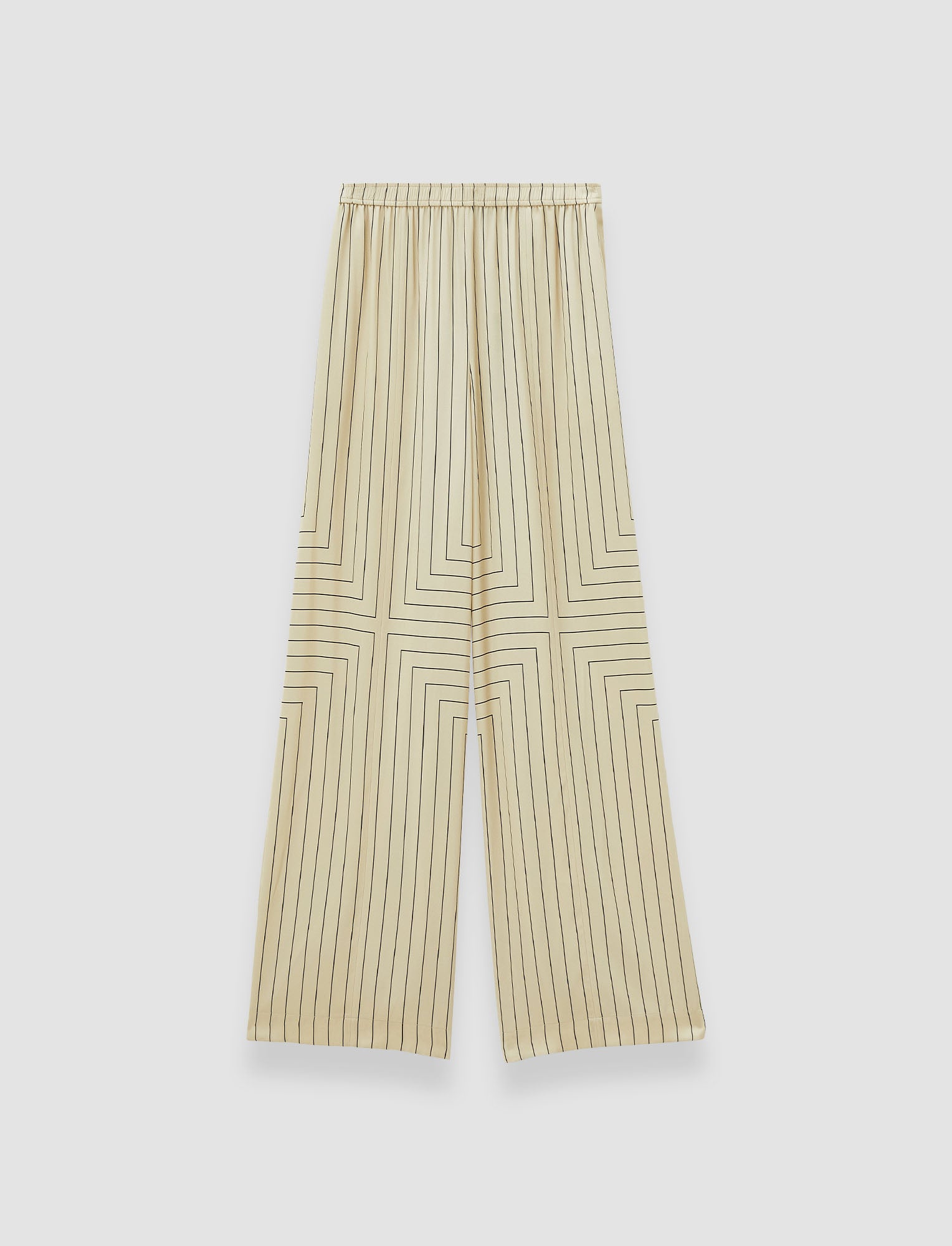 Beige Hulin Geometric Print Silk Trousers - Joseph