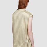 Beige Louison Geometric Print Silk Top - Joseph