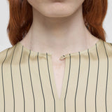 Beige Louison Geometric Print Silk Top - Joseph