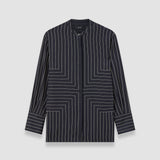Black Athena Geometric Print Silk Blouse - Joseph