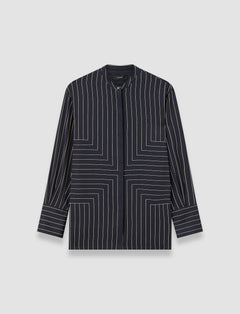 Black Athena Geometric Print Silk Blouse - Joseph